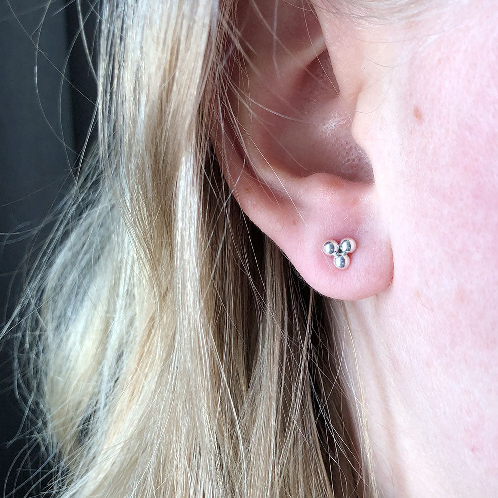 Triple Orb Stud Earrings - Magpie Jewellery