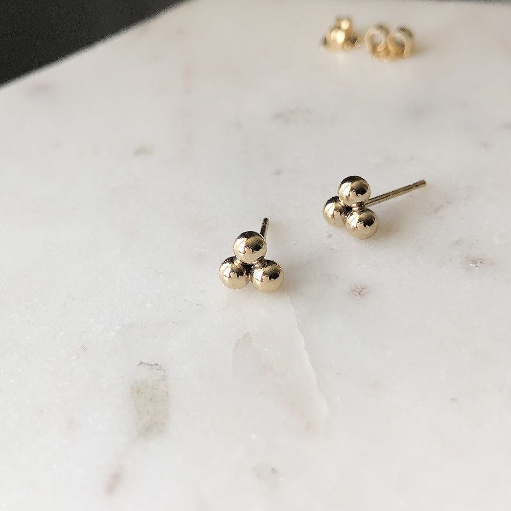 Triple Orb Stud Earrings - Magpie Jewellery