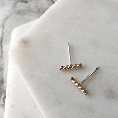 Twist Stick Studs - Silver or 14k gold-fill - Magpie Jewellery