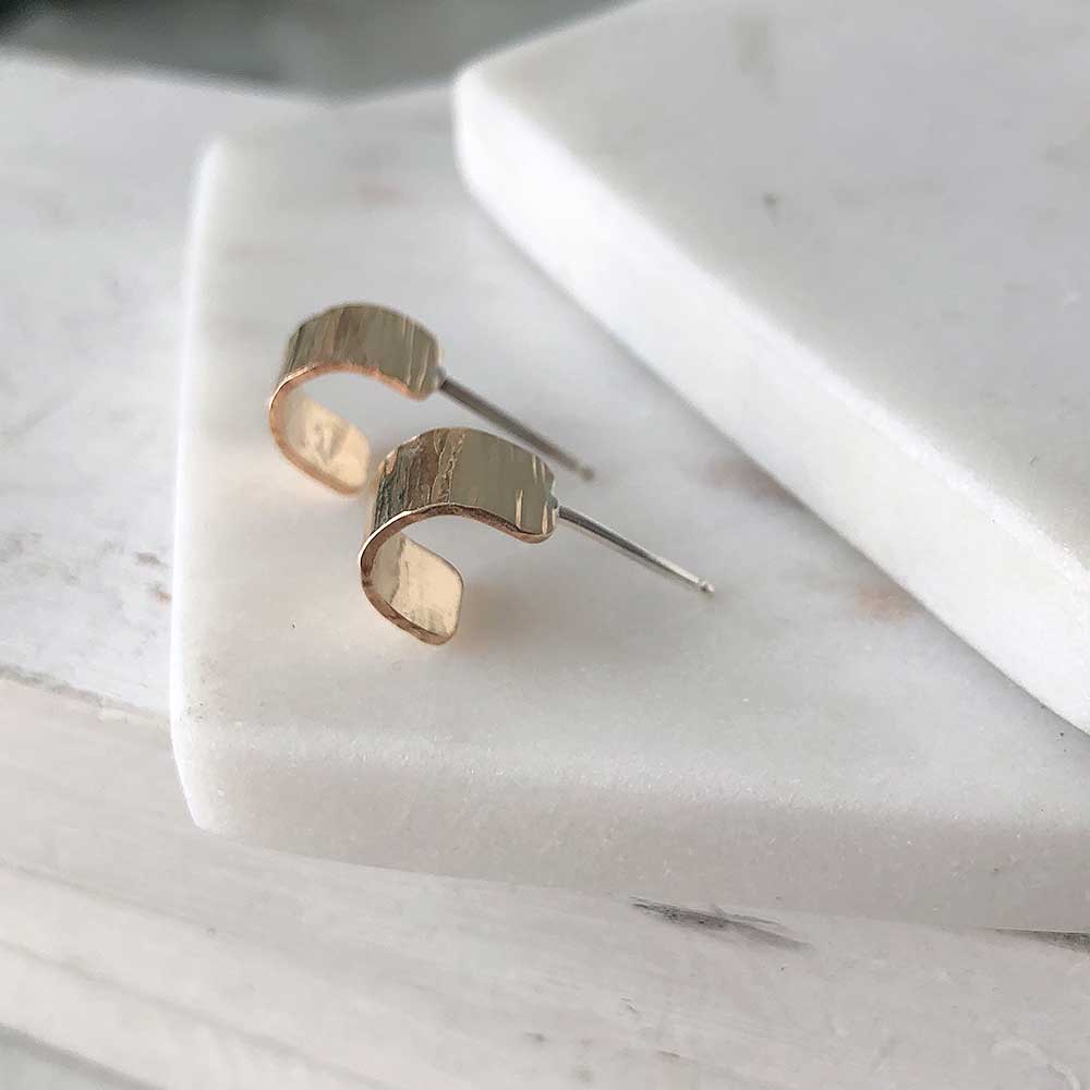 Wide Mini Hoop Earrings - Magpie Jewellery