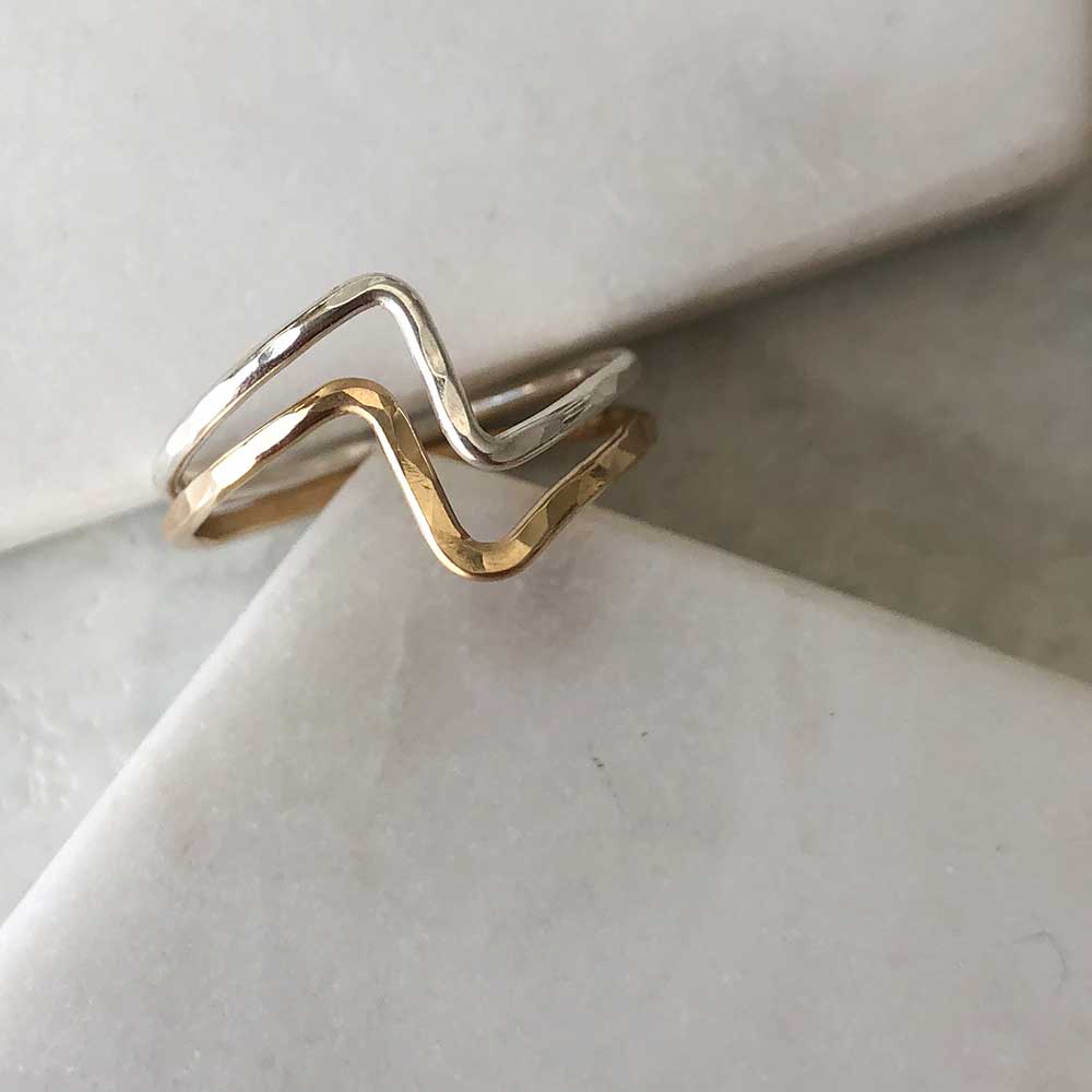 Zig-Zag Stacking Ring - Hammered - Magpie Jewellery