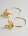 Hummingbird Hoop Earrings - Magpie Jewellery