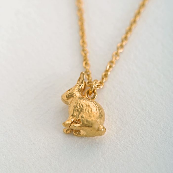 TCN9-GP Neckpiece Gold Vermeil Sitting Bunny Necklace