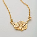 Gold Plated Silver Little Feather Necklace