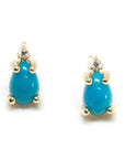 Turquoise & Diamond Studs - Magpie Jewellery
