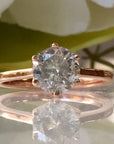 6 Prong Solitaire Salt & Pepper Diamond Engagement Ring