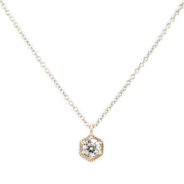 White Diamond Hexagon Necklace - Magpie Jewellery