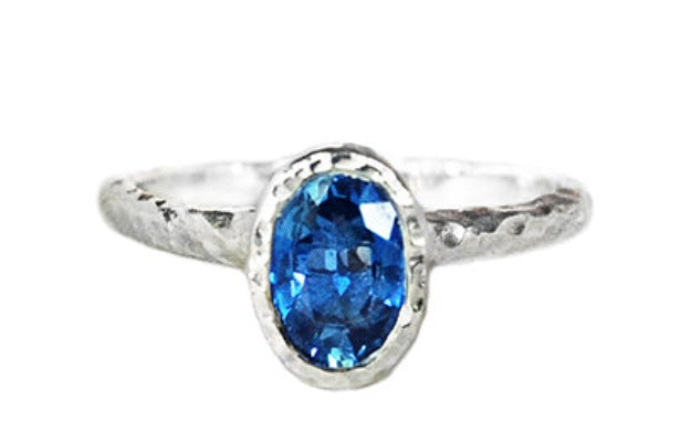 Oval Seashore Sapphire Ring - Magpie Jewellery