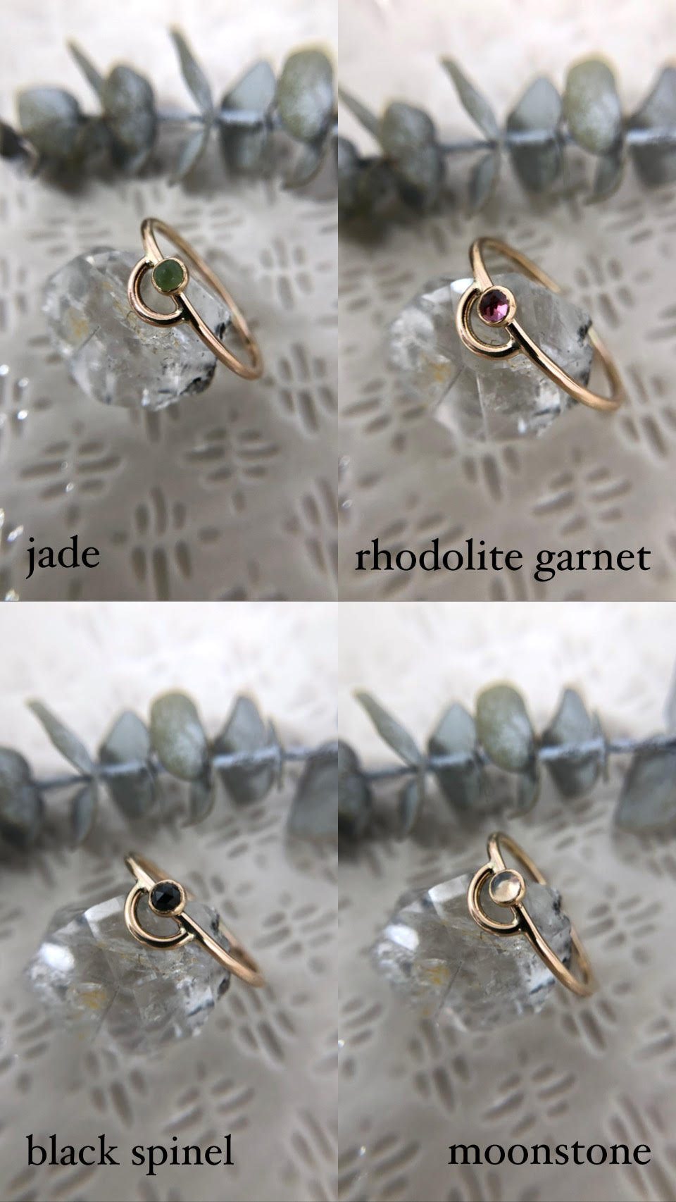 Mini Gemstone Archway Ring - Magpie Jewellery