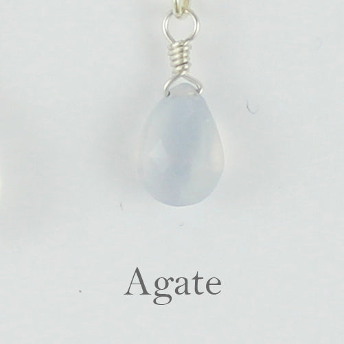Silver Gemstone Solo Necklace | Magpie Jewellery | Agate, Faceted | Labelled