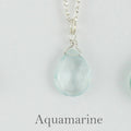 Silver Gemstone Solo Necklace | Magpie Jewellery | Aquamarine, Faceted | Labelled