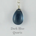 Silver Gemstone Solo Necklace | Magpie Jewellery | Dark Blue Quartz | Labelled