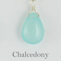 Silver Gemstone Solo Necklace | Magpie Jewellery | Aqua Chalcedony | Labelled