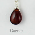 Silver Gemstone Solo Necklace | Magpie Jewellery | Garnet | Labelled