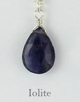 Silver Gemstone Solo Necklace | Magpie Jewellery | Iolite, Faceted | Labelled