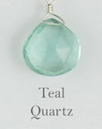 Silver Gemstone Solo Necklace | Magpie Jewellery | Teal Quartz, Faceted | Labelled