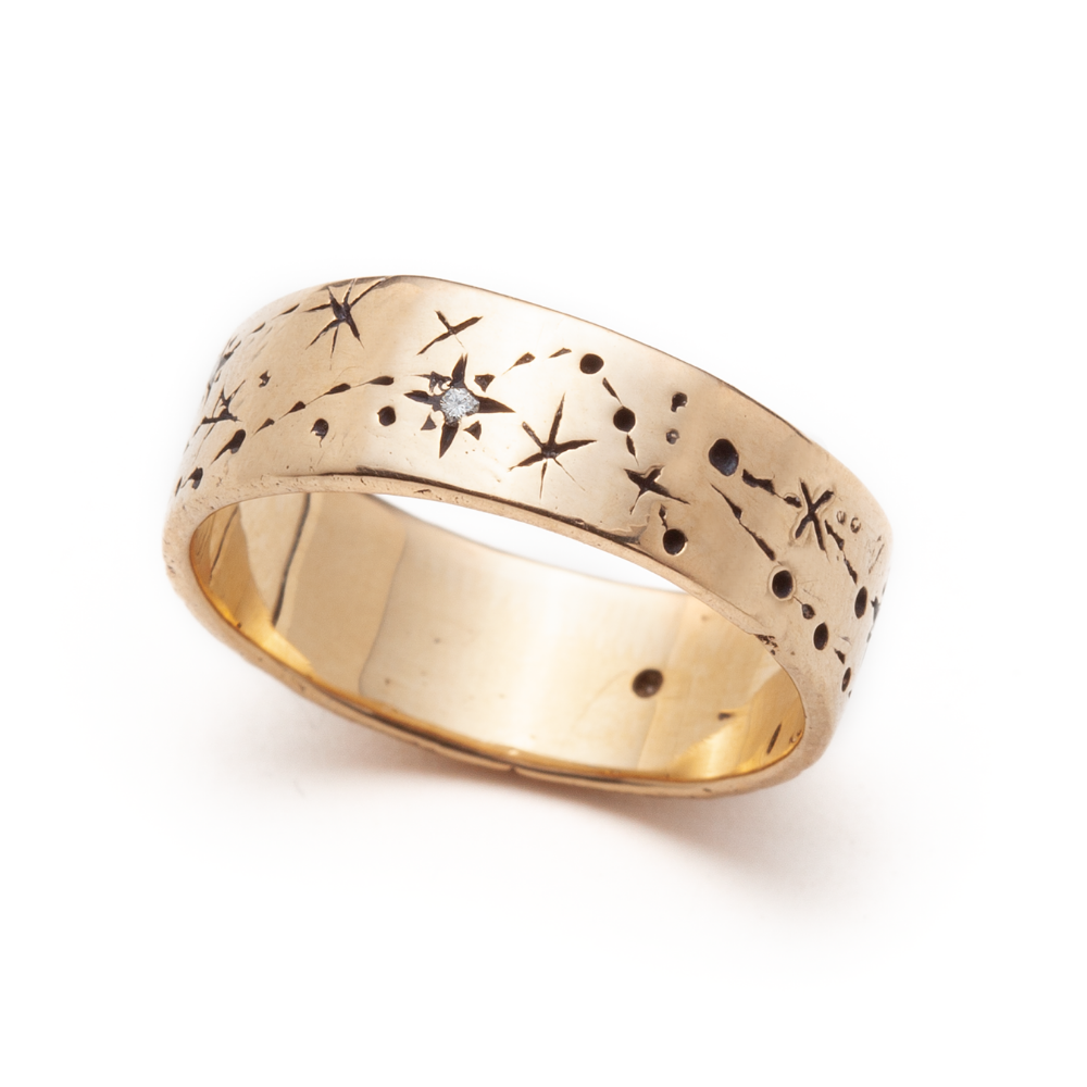 Wide Written in the Stars Ring - Magpie Jewellery